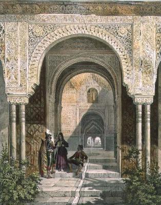 The Room of the Two Sisters in the Alhambra, Granada, 1853 (litho) a Leon Auguste Asselineau