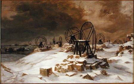 Pits at Gentilly in the Snow a Leon Auguste Melle