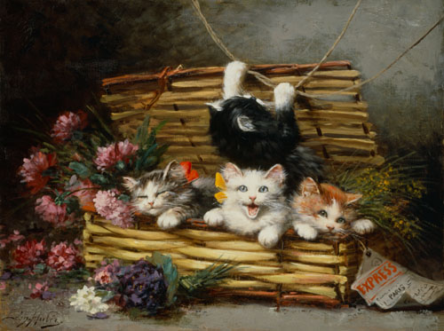 A basket full of cats a Léon Charles Huber