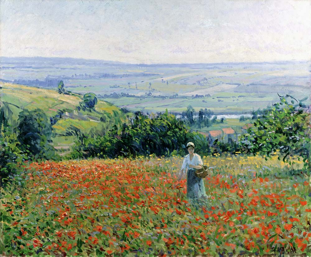 Woman in a Poppy Field a Leon Giran-Max
