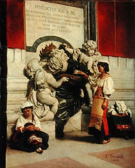 Fountain by the Cathedral of St. Peter in Rome a Leon Joseph Florentin Bonnat