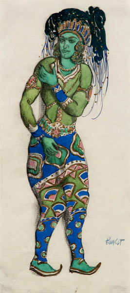 Costume design for the Ballet "Blue God" by R. Hahn a Leon Nikolajewitsch Bakst