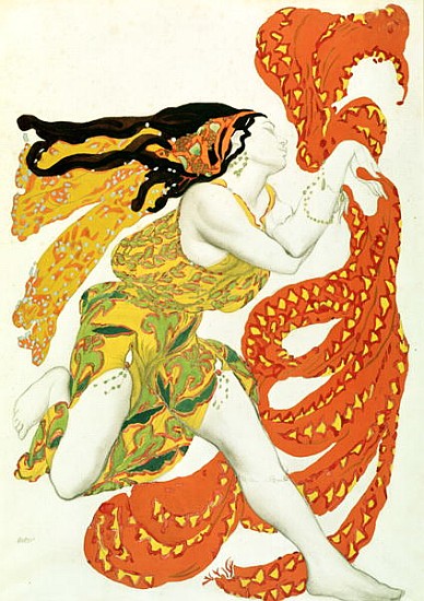 Costume design for a bacchante in ''Narcisse'' by Tcherepnin, 1911(see also 4728) a Leon Nikolajewitsch Bakst