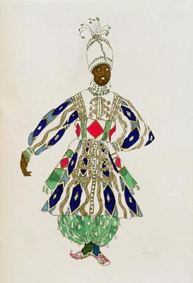 Costume for a 'negro', from Aladdin, 1916 (colour litho) a Leon Nikolajewitsch Bakst