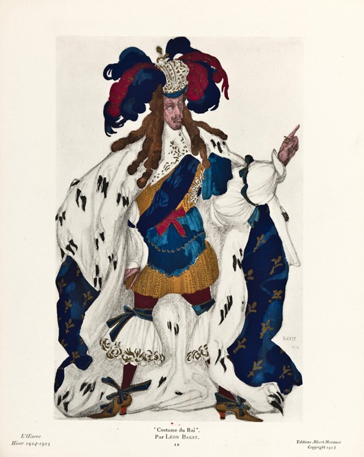 King. Costume design for the ballet Sleeping Beauty by P. Tchaikovsky a Leon Nikolajewitsch Bakst