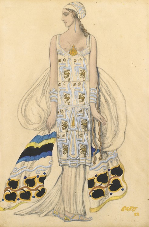 Costume design for Ida Rubinstein in the drama Phaedra (Phèdre) by Jean Racine a Leon Nikolajewitsch Bakst
