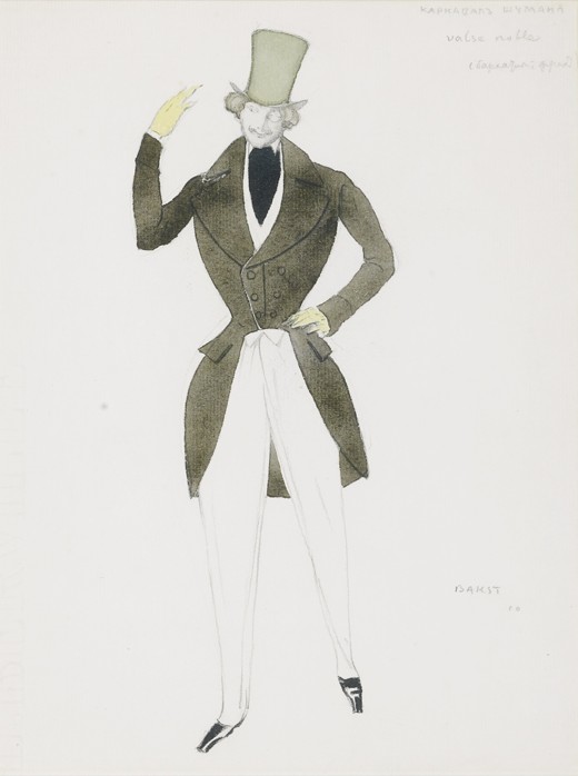 Costume design for the ballet Carnaval by R. Schumann a Leon Nikolajewitsch Bakst