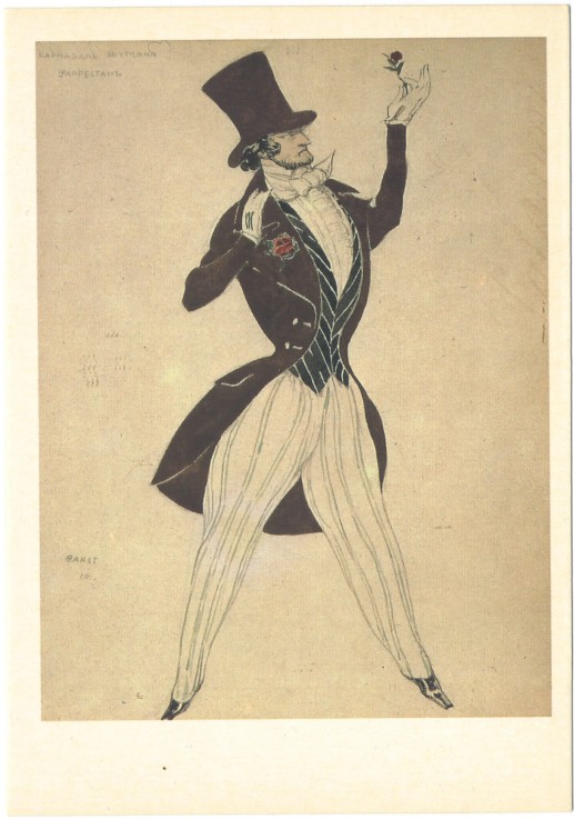 Costume design for the ballet Carnaval by R. Schumann a Leon Nikolajewitsch Bakst