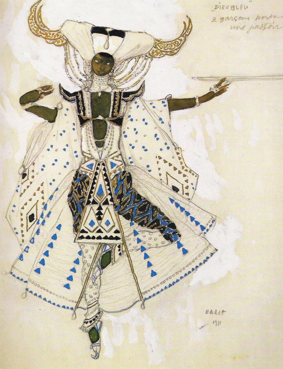 Costume design for the Ballet "Blue God" by R. Hahn a Leon Nikolajewitsch Bakst