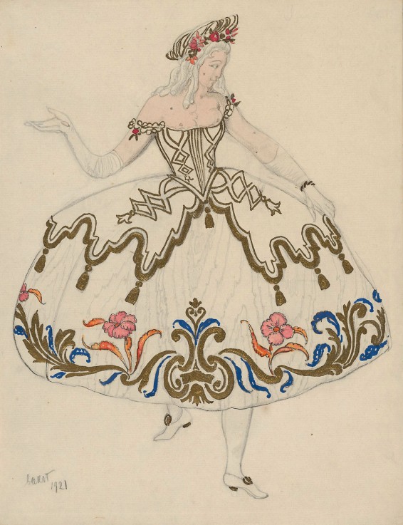 Costume design for the ballet Sleeping Beauty by P. Tchaikovsky a Leon Nikolajewitsch Bakst