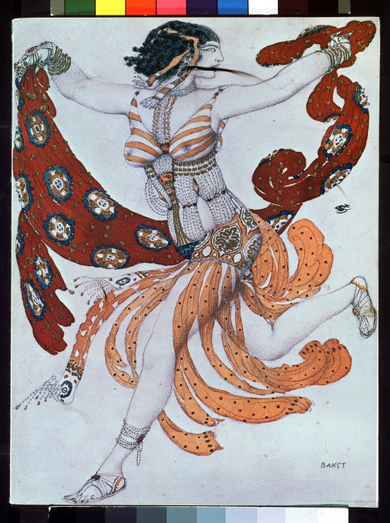 Costume design for the ballet Cleopatra by A. Arensky a Leon Nikolajewitsch Bakst