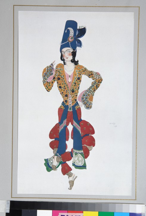 Costume design for the ballet Sheherazade by N. Rimsky-Korsakov a Leon Nikolajewitsch Bakst