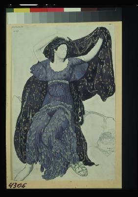 Nymph Echo. Costume design for the ballet Narcisse by N. Tcherepnin