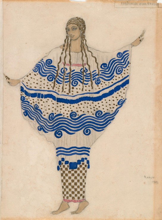 Nymph. Costume design for the ballet The Afternoon of a Faun by C. Debussy a Leon Nikolajewitsch Bakst