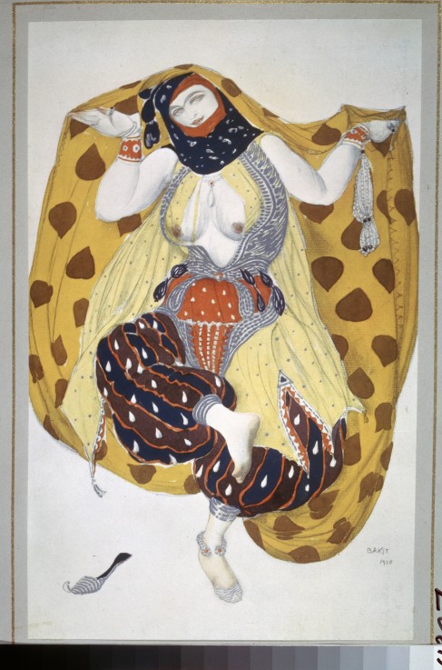 Odalisque. Costume design for the ballet Sheherazade by N. Rimsky-Korsakov a Leon Nikolajewitsch Bakst