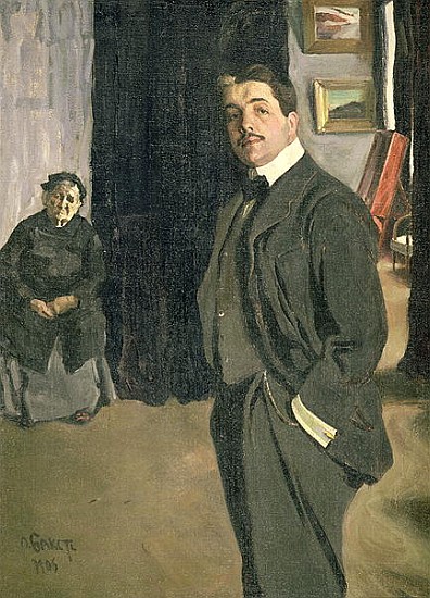 Portrait of Sergei Pavlovich Diaghilev (1872-1929) with his Nurse a Leon Nikolajewitsch Bakst