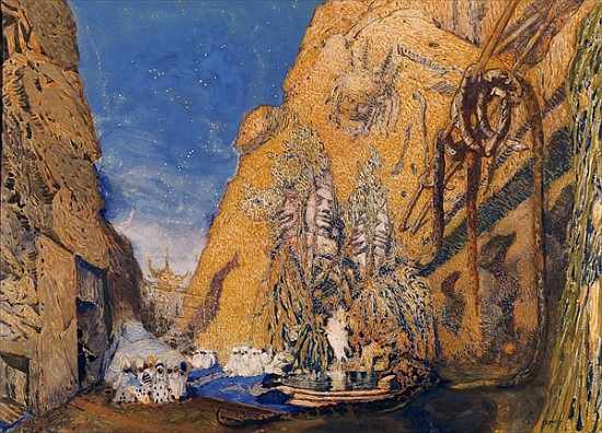 Stage set for the ''Dieu Bleu'', Reynaldo Hahn (1845-1947) 1911 a Leon Nikolajewitsch Bakst