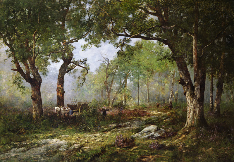 The Forest of Fontainebleau, 1890 (oil on panel) a Léon Richet