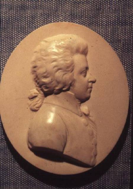 Portrait medallion of Wolfgang Amadeus Mozart (1756-91) a Leonard  Posch