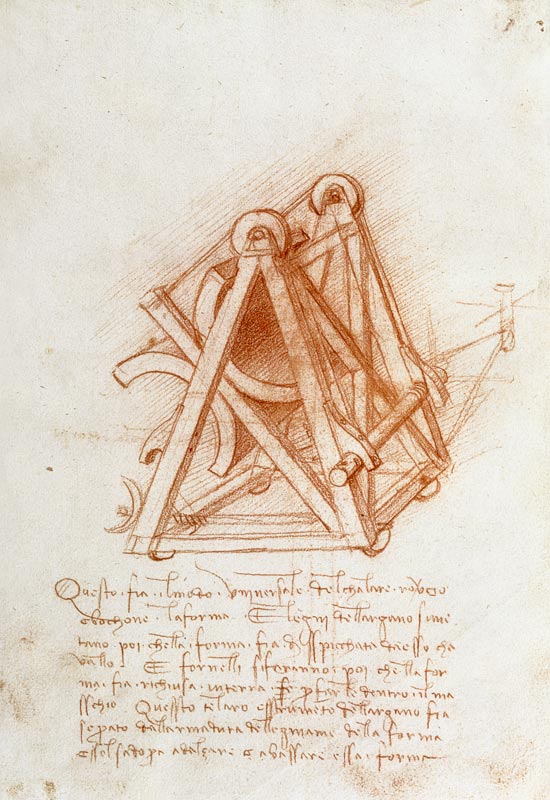 Codex Madrid II/154-V Design (pen & brown ink on paper) a Leonardo da Vinci