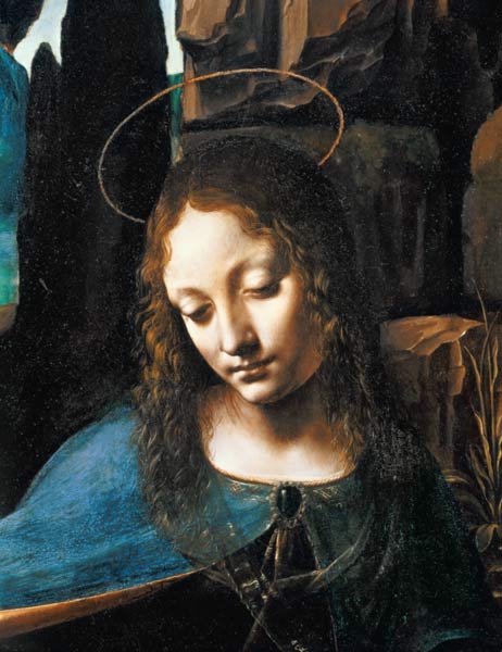 Detail of the Head of the Virgin, from The Virgin of the Rocks (The Virgin with the Infant Saint Joh a Leonardo da Vinci