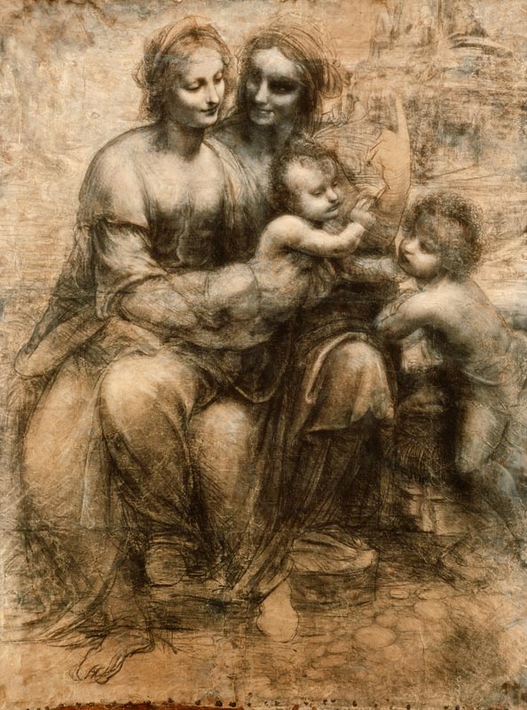 La vergine e il bambino con sant'Anna e san Giovanni Battista a Leonardo da Vinci
