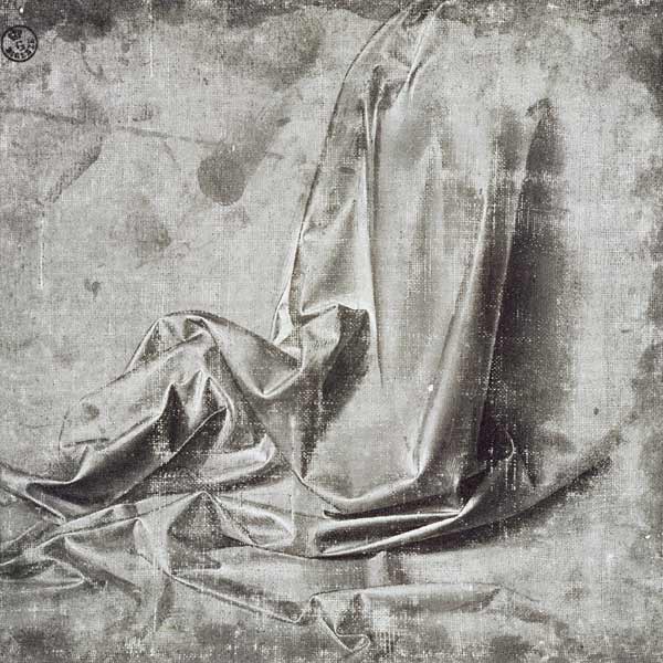 Drapery study for a kneeling figure in Profil Perdu to the right a Leonardo da Vinci