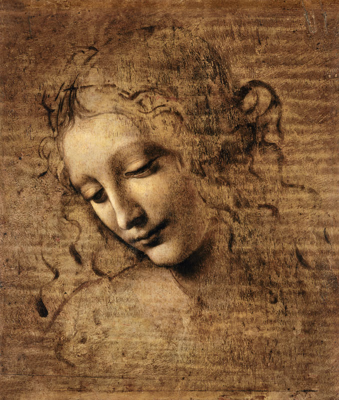 Studio di testa femminile a Leonardo da Vinci