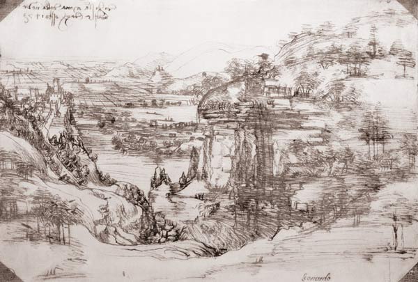 Landscape a Leonardo da Vinci