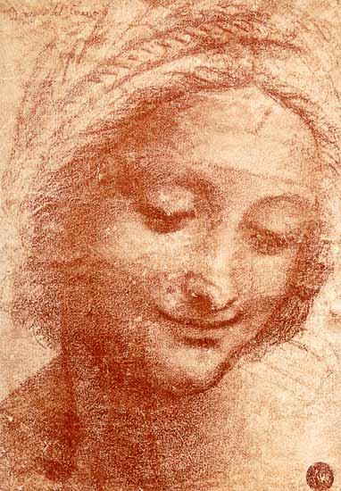 Head of a Woman a Leonardo da Vinci