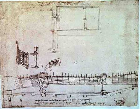Facsimile of Codex Atlanticus 341vb Design for Fortifications (original copy in the Biblioteca Ambro a Leonardo da Vinci