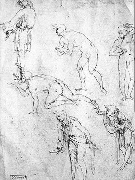 Six Figures, Study for an Epiphany  and a Leonardo da Vinci