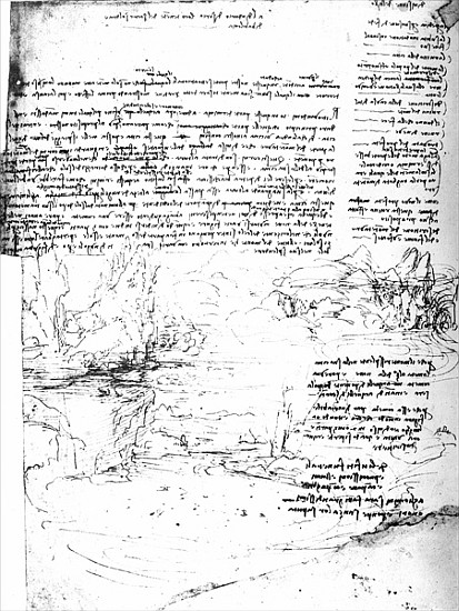 Fol.145v-a, page from Da Vinci''s notebook a Leonardo da Vinci