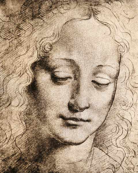 Testa di Giovane Donna a Leonardo da Vinci