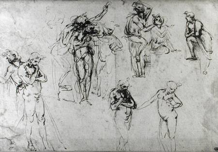 Study of nude men a Leonardo da Vinci