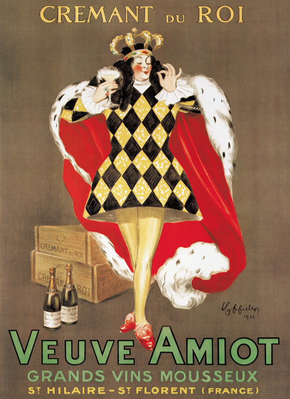 Poster advertising 'Veuve Amiot' sparkling wine a Leonetto Cappiello