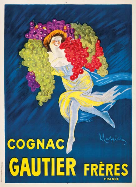 An advertising poster for Gautier Freres cognac a Leonetto Cappiello