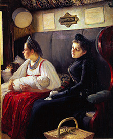 In the railroad coupé. a Leonid Ossipowitsch Pasternak