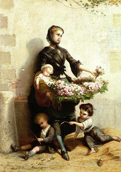 Victorian Flower Seller a Leopold de Moulignon