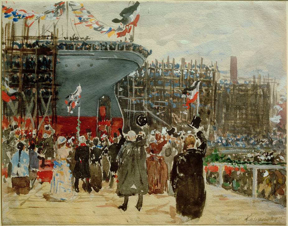 Stapellauf eines Schiffes a Leopold Karl Walter von Kalckreuth