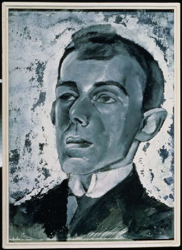 Portrait of the Poet Ossip Mandelstam (1891-1938) (gouache on paper) a Lev Aleksandrovitc Bruni