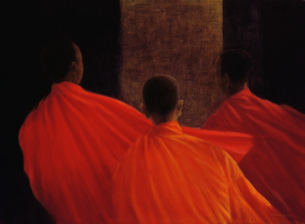 Four Monks (oil on canvas)  a Lincoln  Seligman