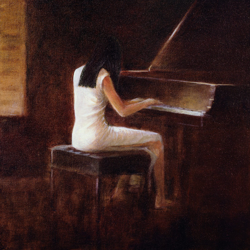 Pianist, Hanoi (oil on canvas)  a Lincoln  Seligman