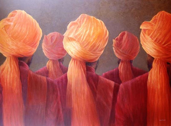 All Five Heads (oil on canvas)  a Lincoln  Seligman