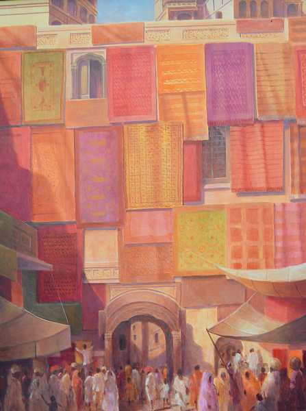 City wall with rugs, Jaisalmer a Lincoln  Seligman