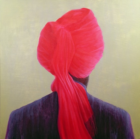 Red Turban, Purple Jacket (oil on canvas)  a Lincoln  Seligman