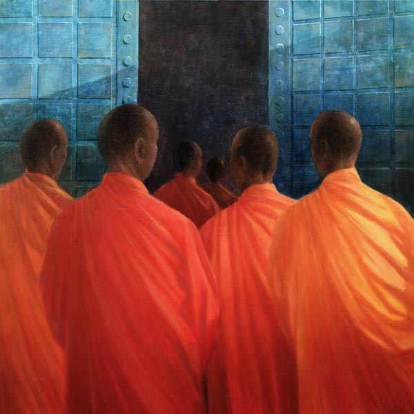 Saffron Monks (oil on canvas)  a Lincoln  Seligman