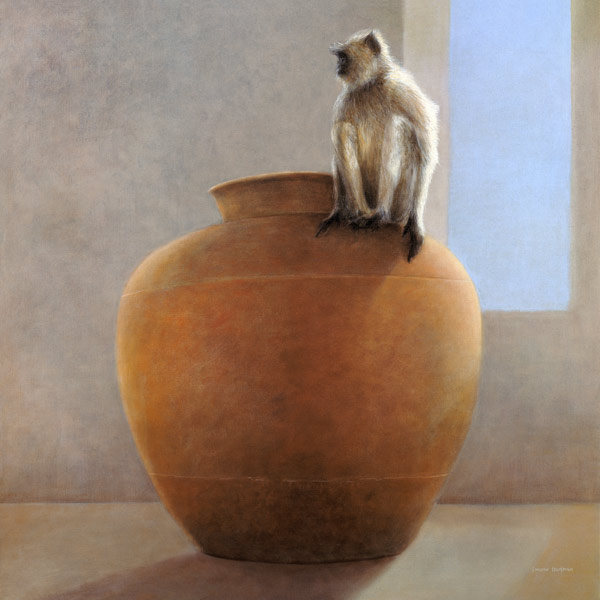 Temple Monkey (oil on canvas)  a Lincoln  Seligman