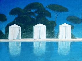 Pool Tents (oil on canvas) 