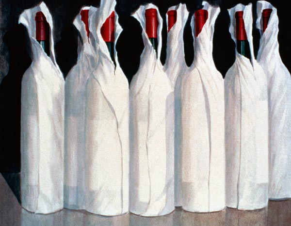 Wrapped Wine Bottles, Number 1, 1995 (acrylic on paper)  a Lincoln  Seligman